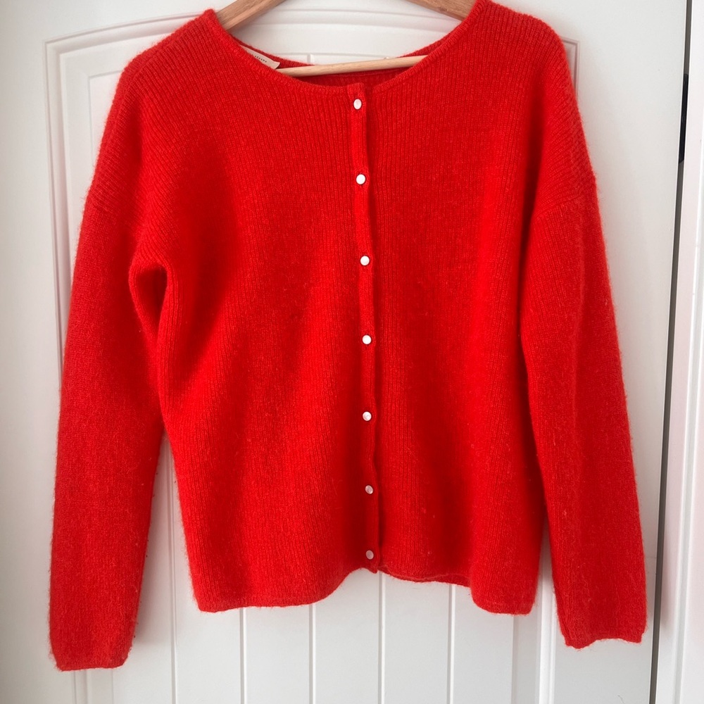 Sézane Gaspsrd Red Cardigan